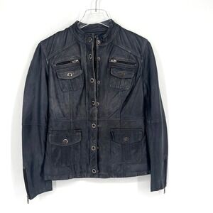 Simple Laguna Leather Jacket Womens S Black Grunge Moto‎ Biker